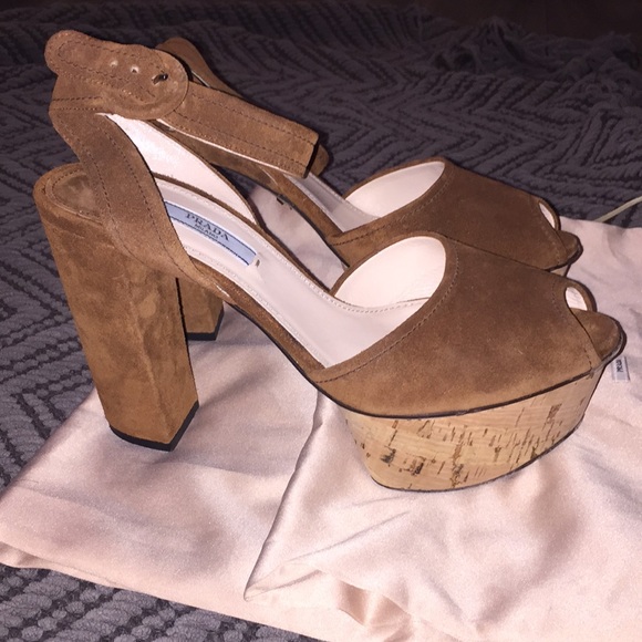 Prada Cork Platform Heels - Picture 4 of 7